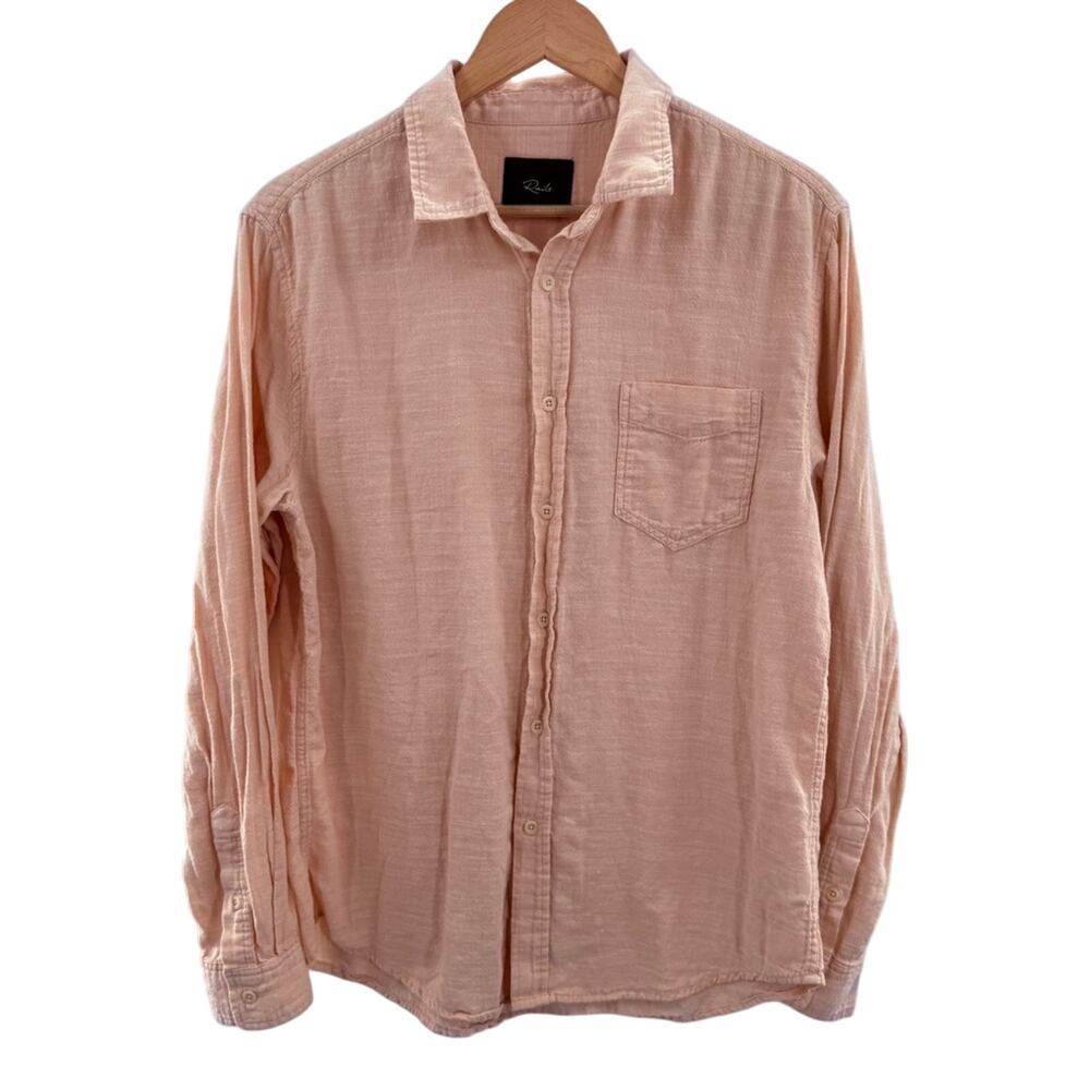 Rails Men’s Wyatt Button Down Shirt in Ebi 100% Cotton Lightweight Size Medium - Picture 2 of 14